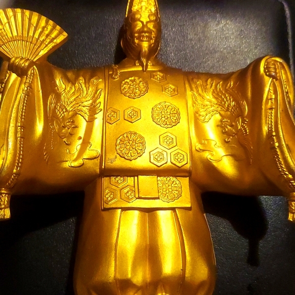 Okina figurine Noh a traditional Japanese performing art Kabuki. Gold plated.